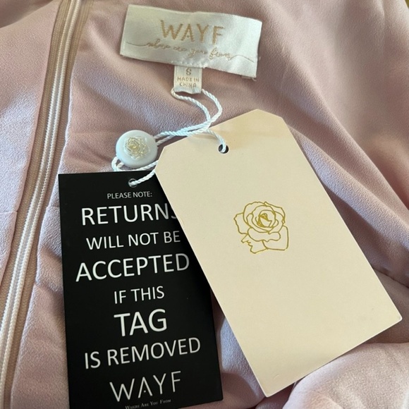 NEW WAYF Blush Pink Wrap Long Maxi Dress Sz S - Picture 12 of 12
